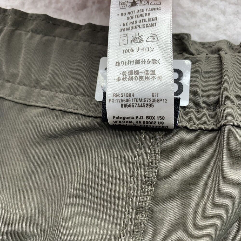 Patagonia Hiking Shorts Womens 14 6.5" Green Nylon Outdoors Zip Pockets Packable - Picture 8 of 9